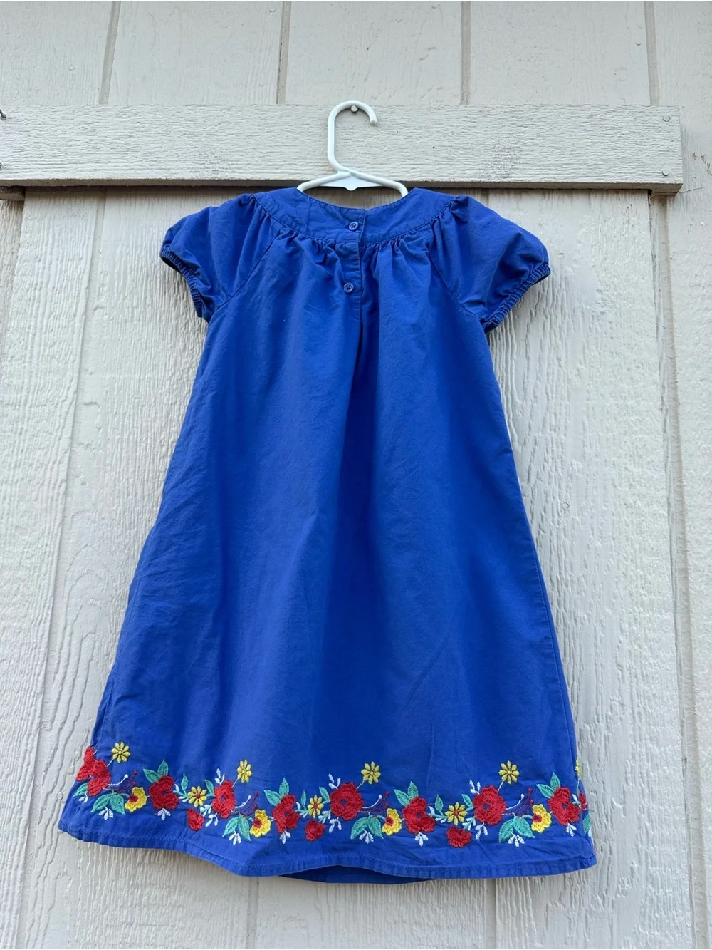 GAP Royal Blue Floral Embroidered Hem Dress